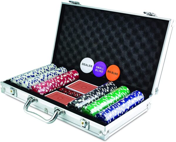 KOVOT 300 Chip Dice Style Poker Set In Aluminum Case